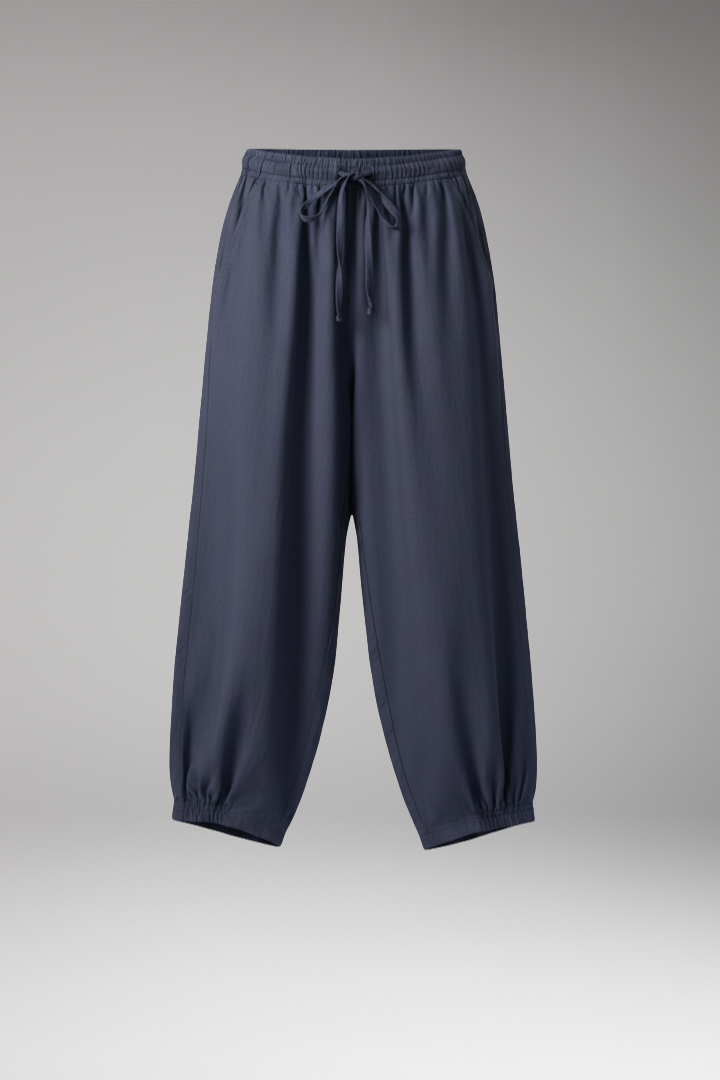 Women's Trousers with Elastic Waist and Drawstring
