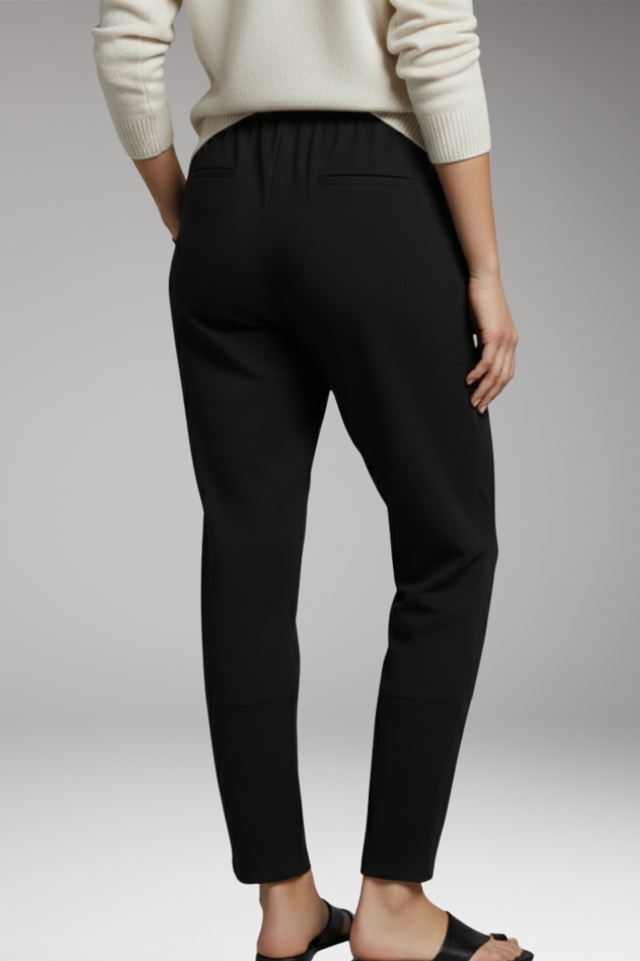 Women's Trousers with Elastic Waist and Patch Pockets