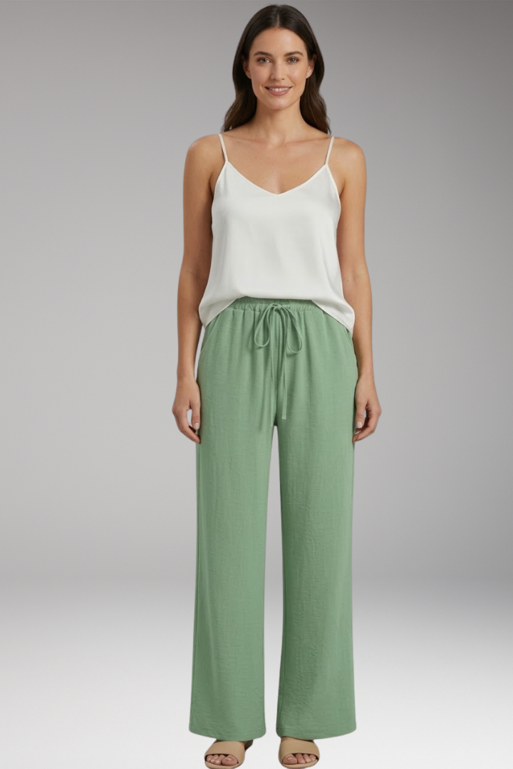 Women's Trousers with Elastic Waist and Pockets