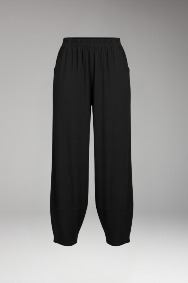 Women's Wide Palazzo Pants with Elastic Waistband and Side Pockets by Heidi Fashion