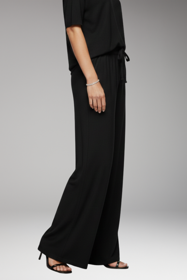 Women's Trousers with Elastic Waist and Tie Belt