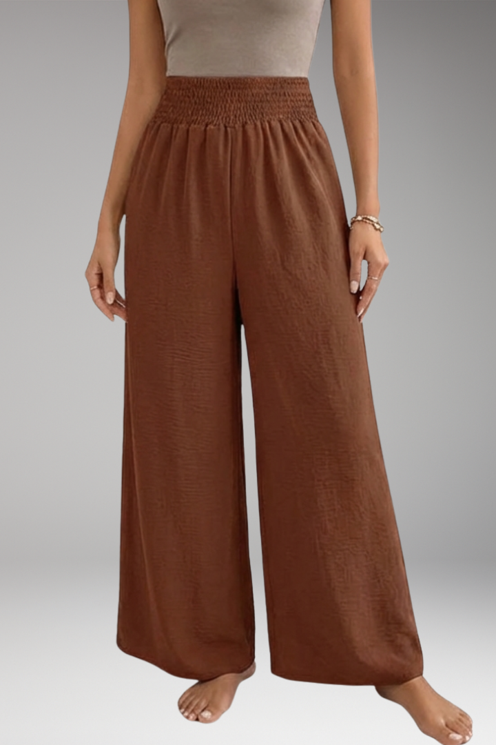 Women's Trousers with Elastic Waist and Wide Legs