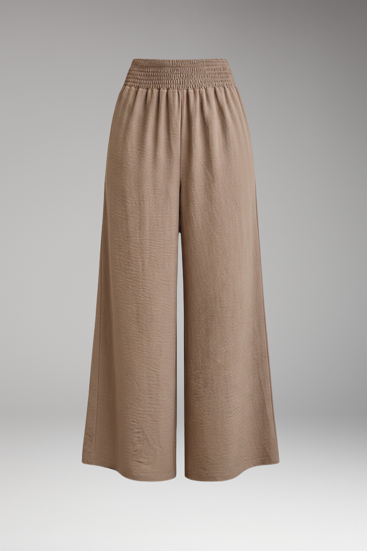 Women's Trousers with Elastic Waist and Wide Legs