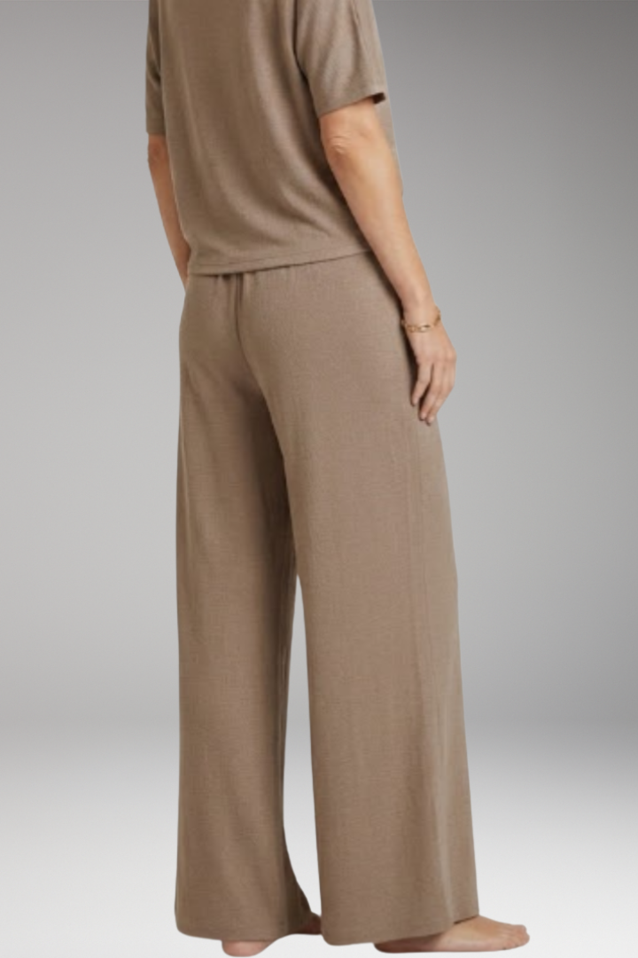 Women's Trousers with Elastic Waist and Wide Legs