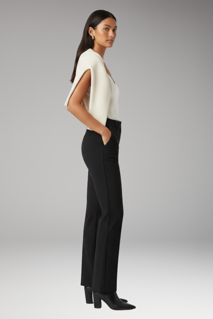 Women’s Trousers with High Waist and Straight Legs
