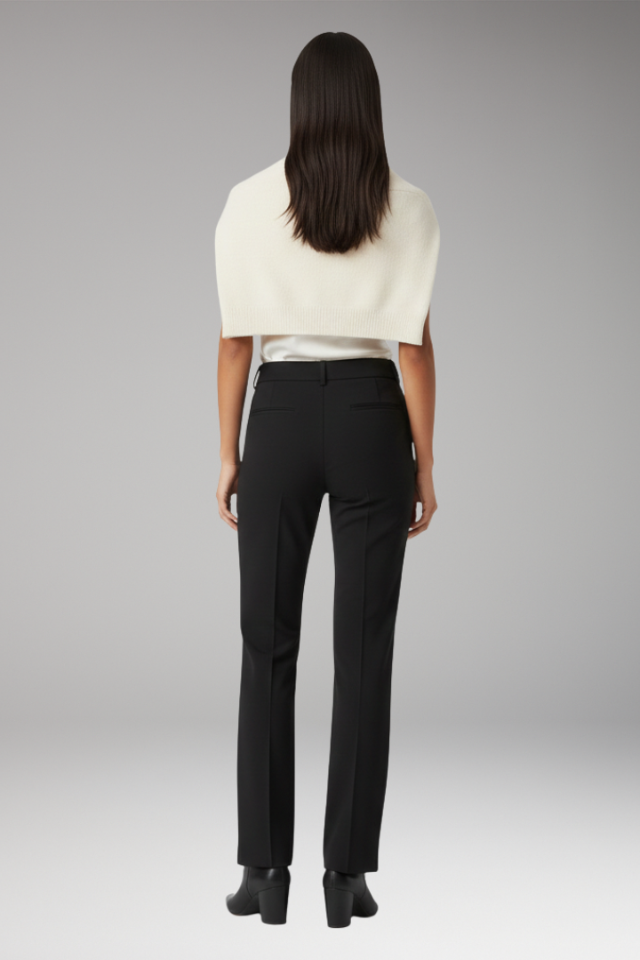Women’s Trousers with High Waist and Straight Legs