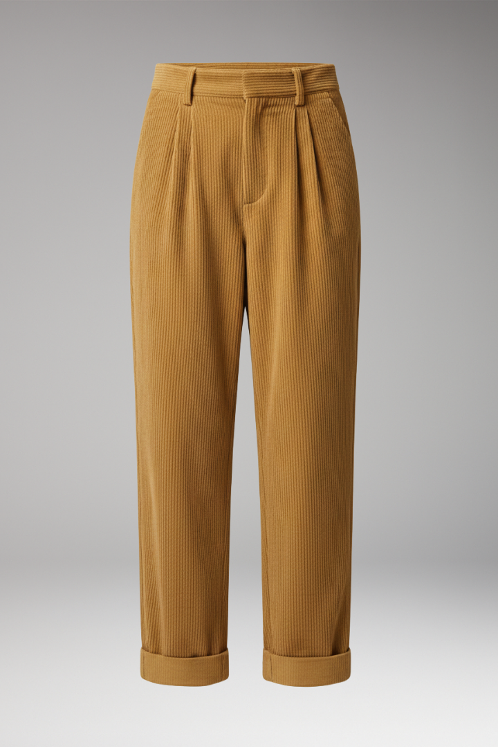 Women’s Trousers with High Waist and Straight Wide Legs