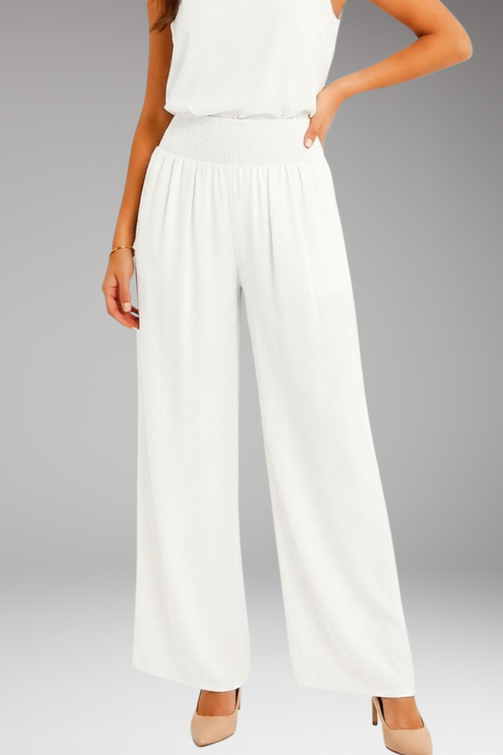 Women's Trousers with High Waist and Wide Legs
