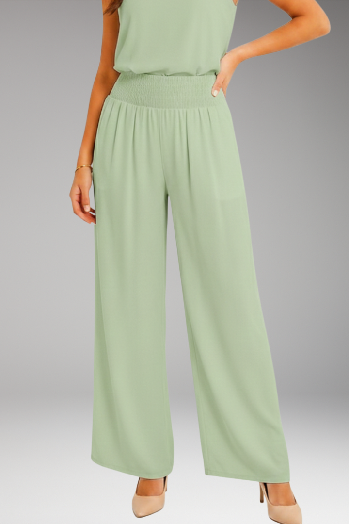 Women's Trousers with High Waist and Wide Legs