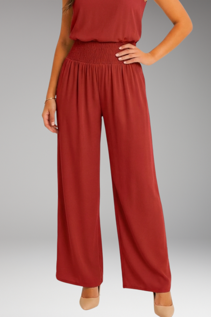 Women's Trousers with High Waist and Wide Legs