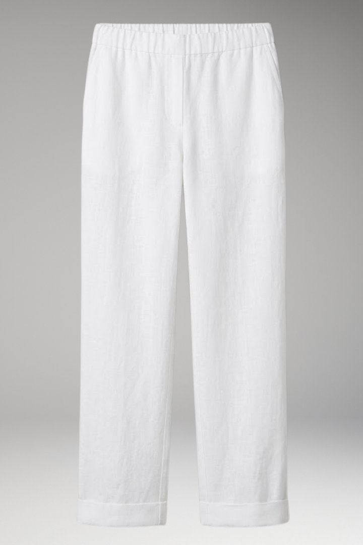 Women’s Trousers with Mid-Rise Waist and Straight Legs