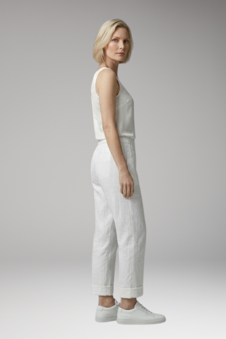 Women’s Trousers with Mid-Rise Waist and Straight Legs