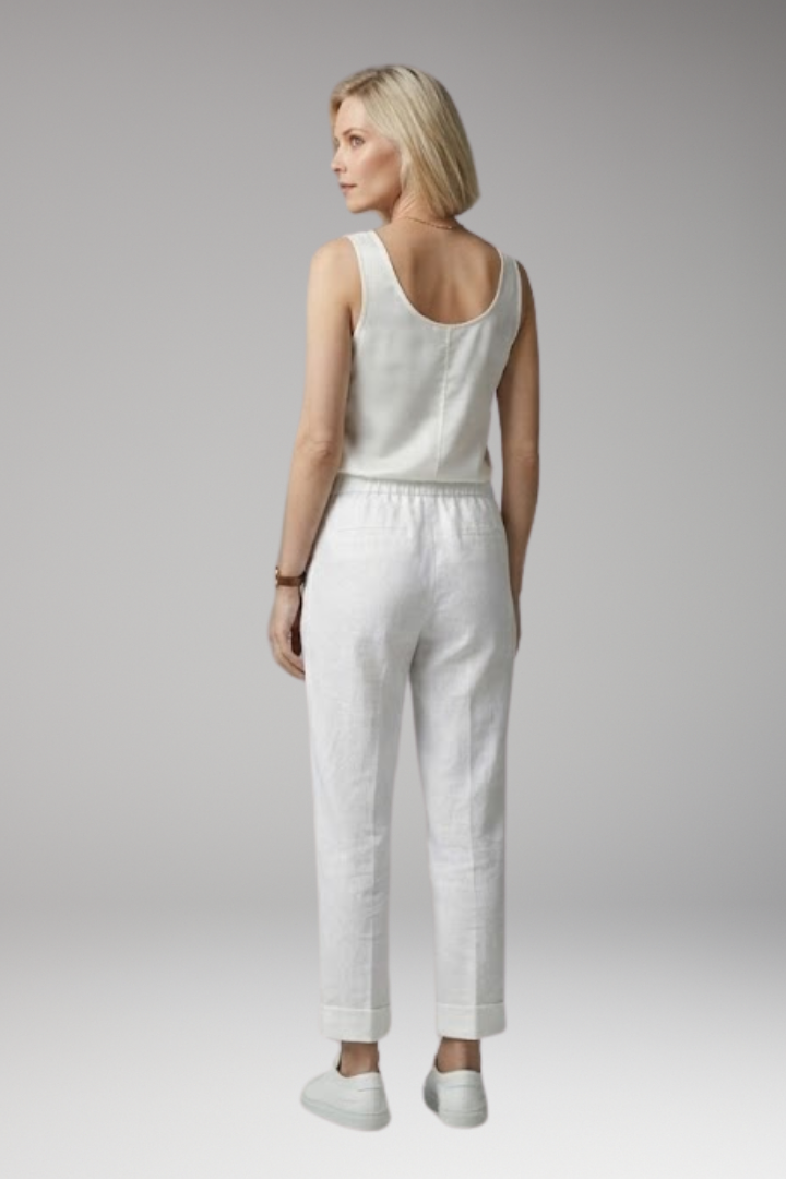 Women’s Trousers with Mid-Rise Waist and Straight Legs