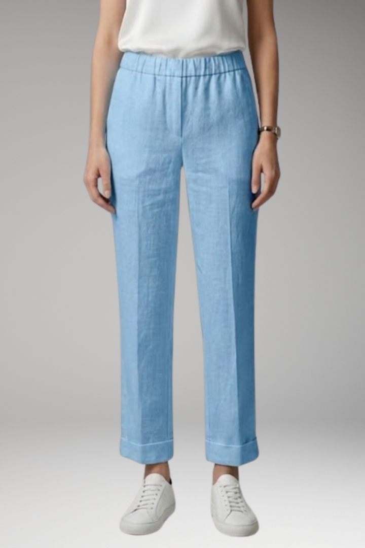 Women’s Trousers with Mid-Rise Waist and Straight Legs
