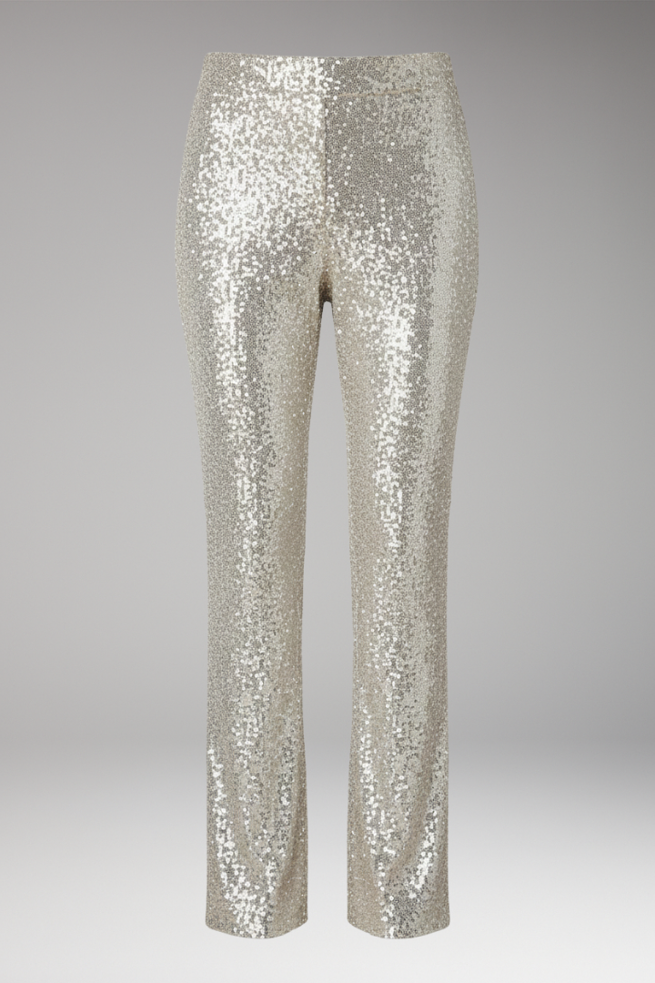 Women’s Trousers with Slim Legs and Textured Surface