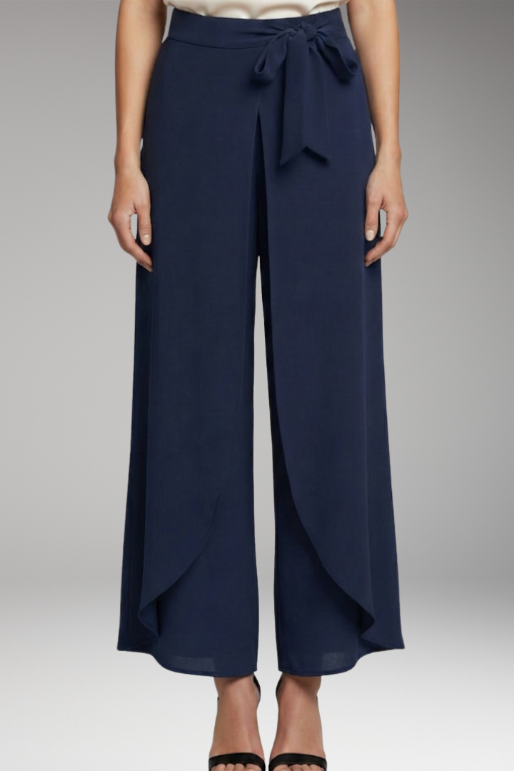 Women's Trousers with Tie Belt and Wide Legs