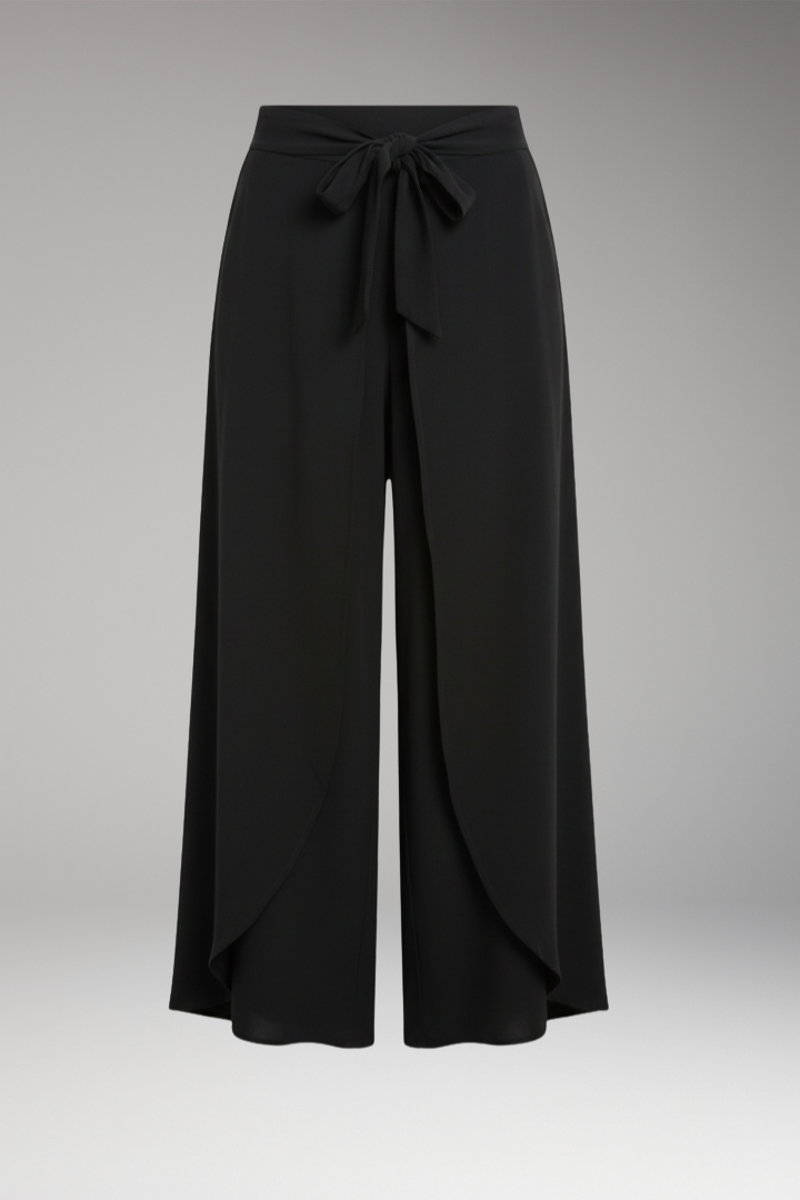 Women's Trousers with Tie Belt and Wide Legs