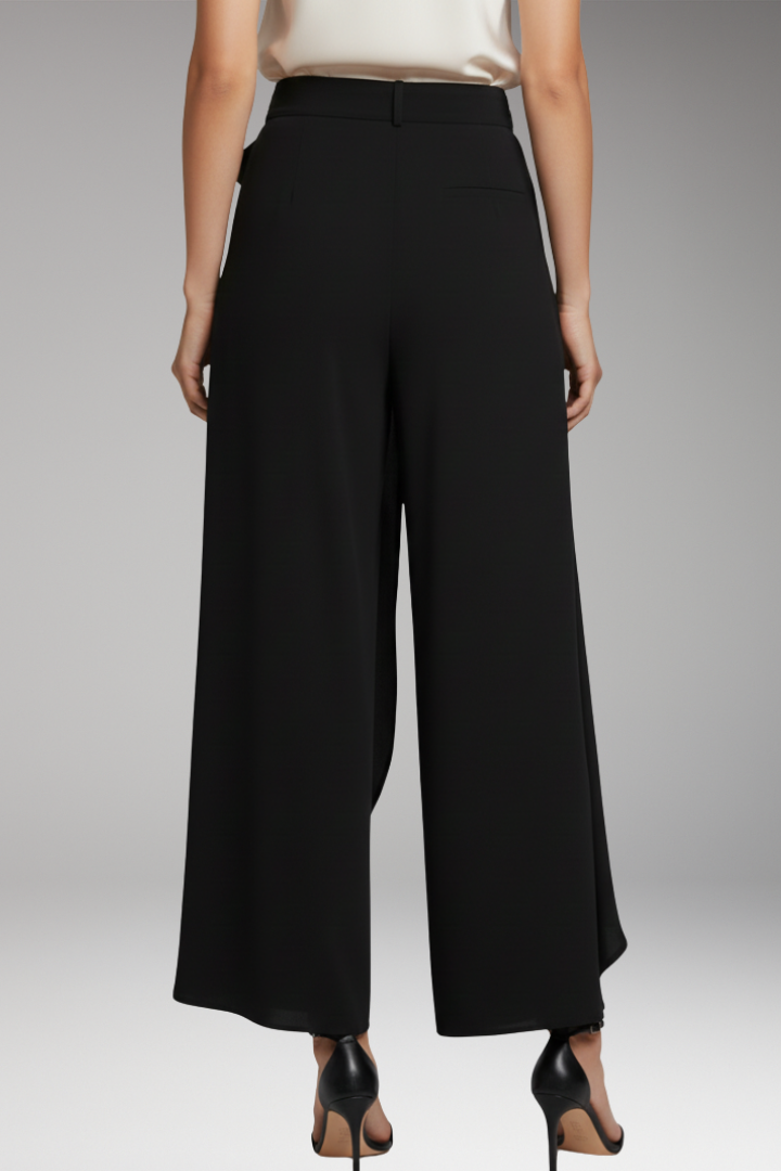 Women's Trousers with Tie Belt and Wide Legs