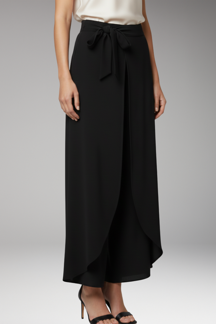 Women's Trousers with Tie Belt and Wide Legs