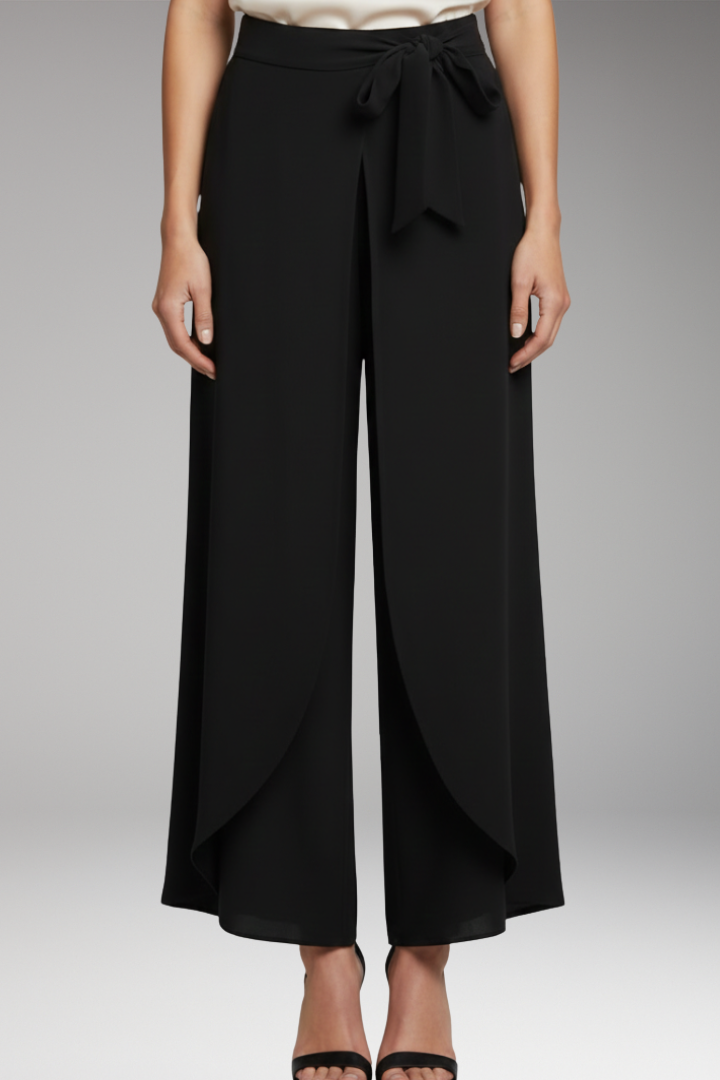 Women's Trousers with Tie Belt and Wide Legs