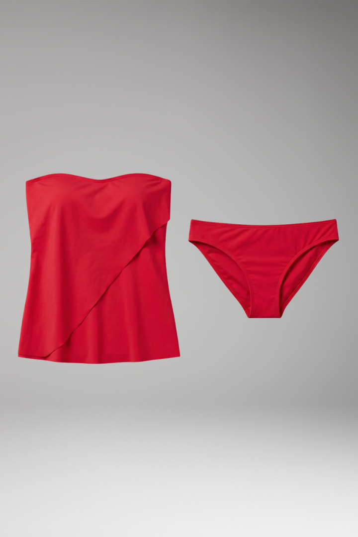 Women’s Tube Tankini Set with Asymmetrical Design