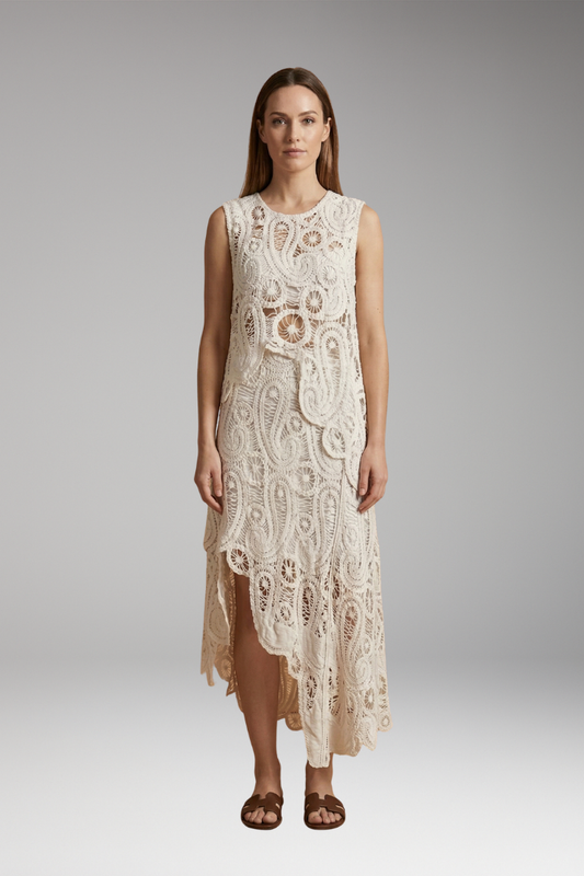 Women's Two-Piece Asymmetrical Outfit with Openwork Detailing