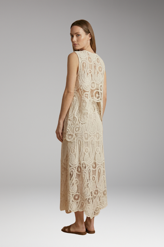Women's Two-Piece Asymmetrical Outfit with Openwork Detailing