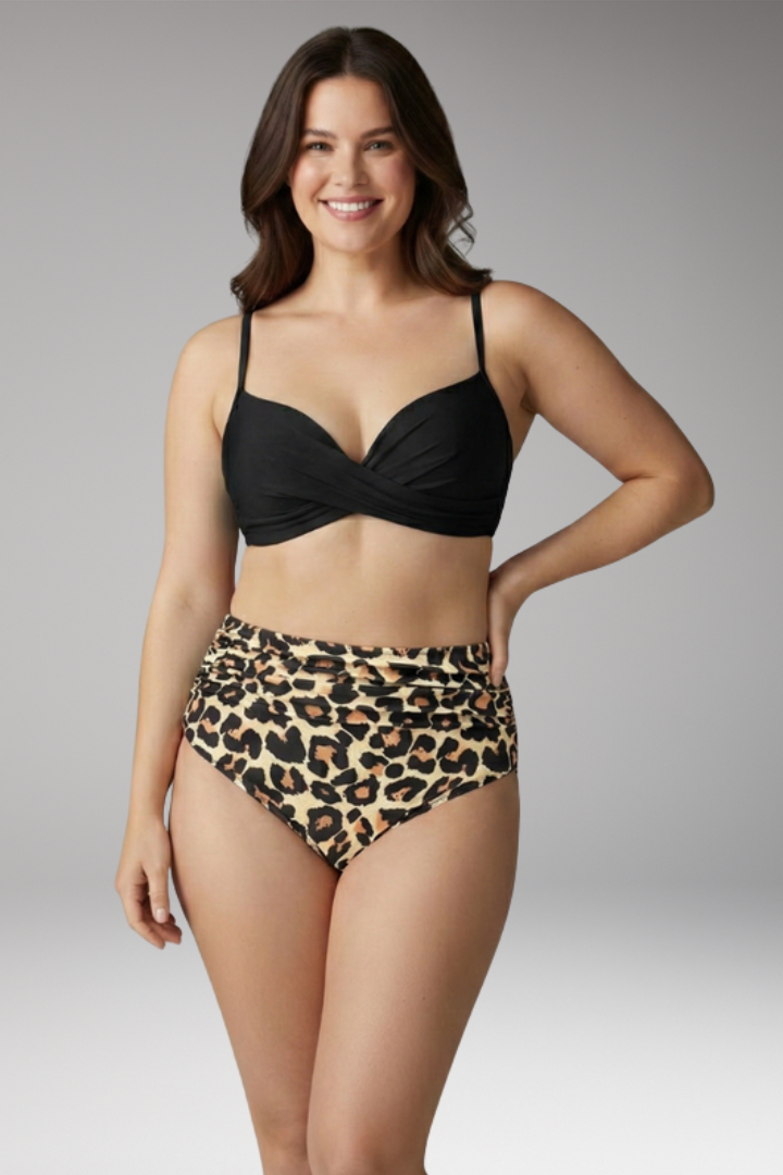 Women’s Two-Piece Bikini Set with Floral Print and Adjustable Straps