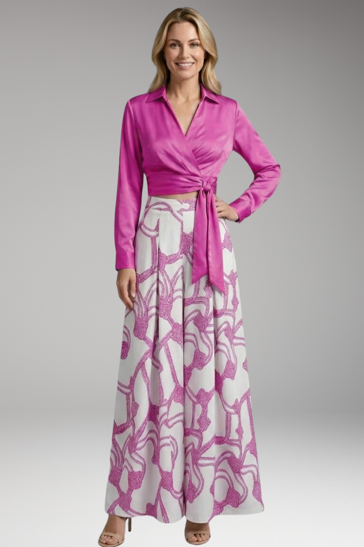 Women’s Two-Piece Dress with Crop Top and Skirt