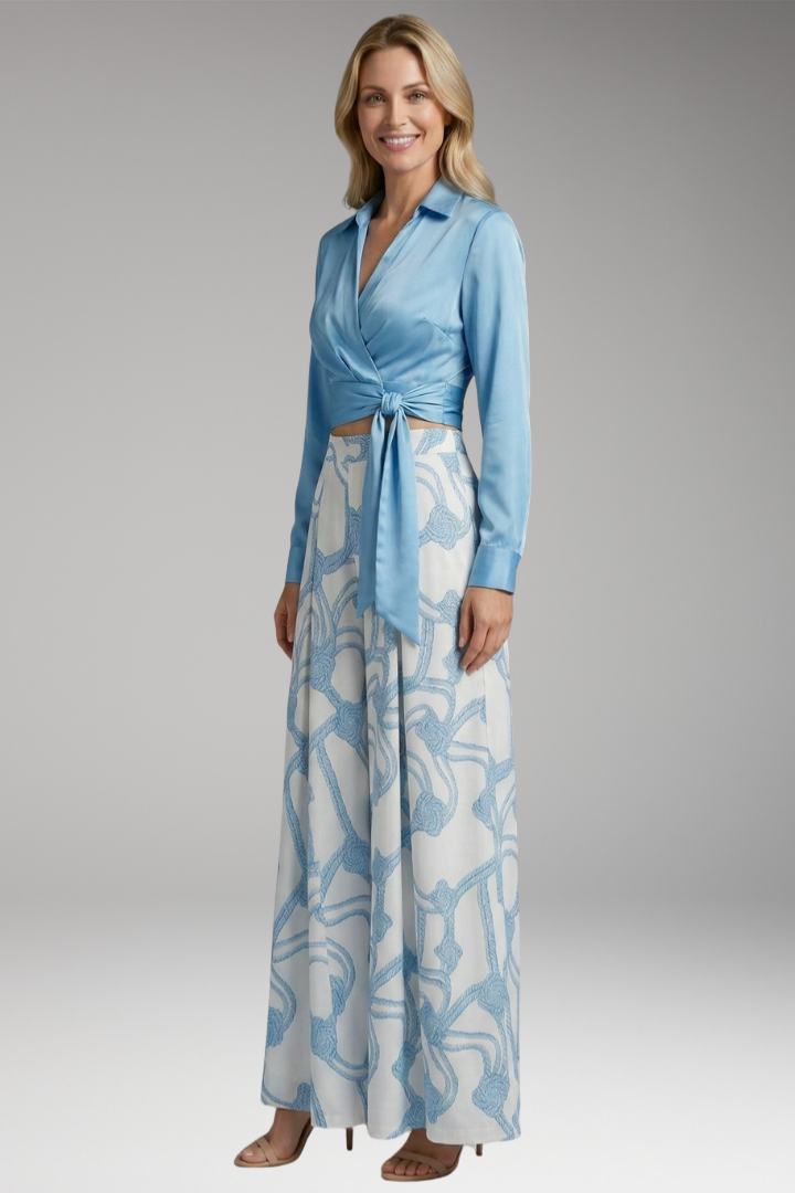 Women’s Two-Piece Dress with Crop Top and Skirt