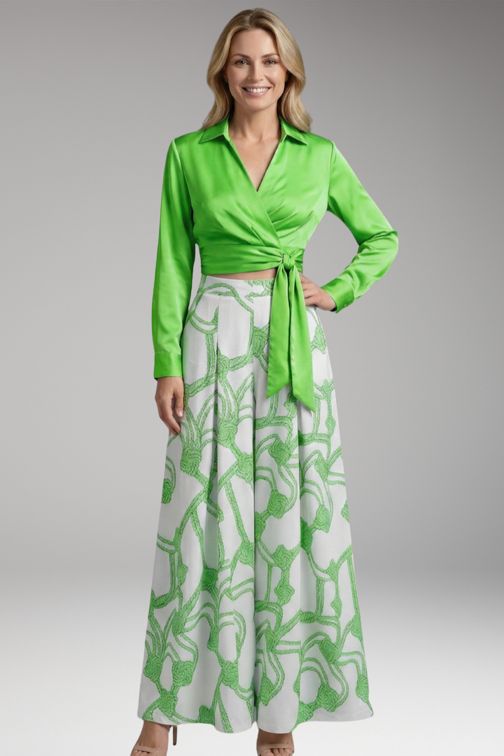 Women’s Two-Piece Dress with Crop Top and Skirt