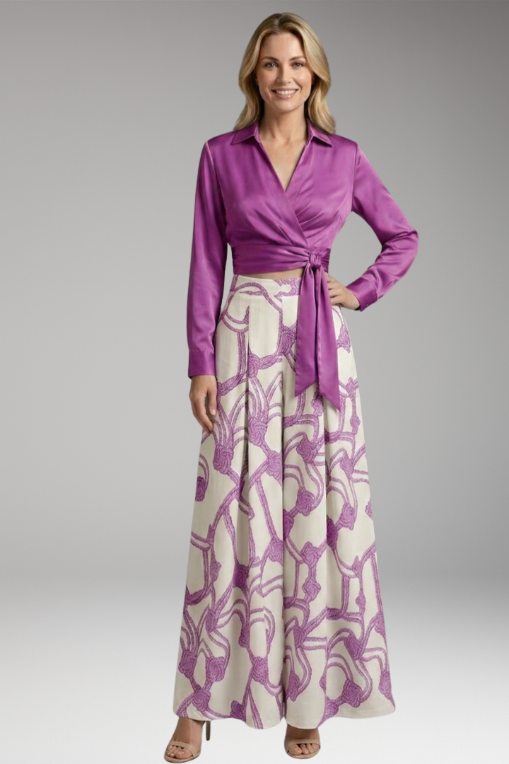 Women’s Two-Piece Dress with Crop Top and Skirt
