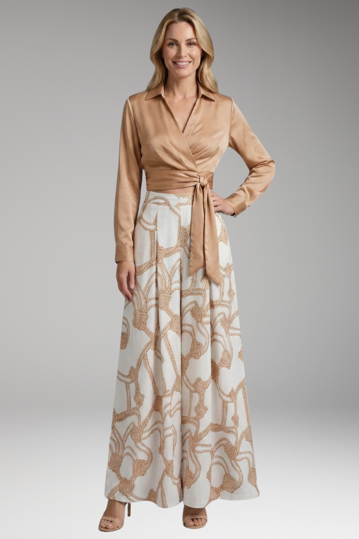Women’s Two-Piece Dress with Crop Top and Skirt
