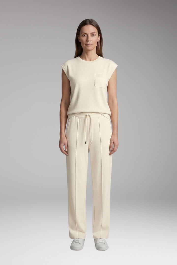 Women’s Two-Piece Set with Cap Sleeves and Elastic Waistband