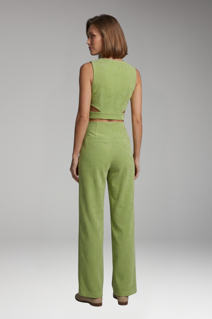 Women's Two-Piece Set with Crop Top and High-Waisted Trousers