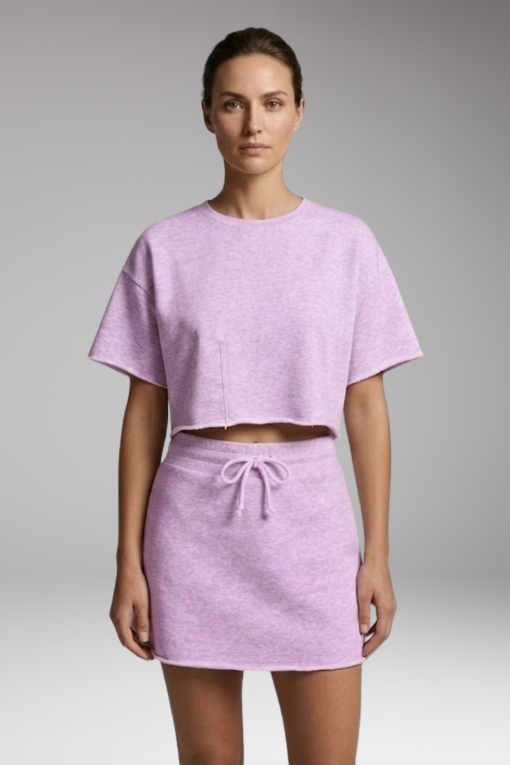 Women’s Two-Piece Set with Crop Top and Skirt