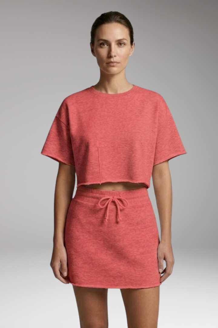 Women’s Two-Piece Set with Crop Top and Skirt