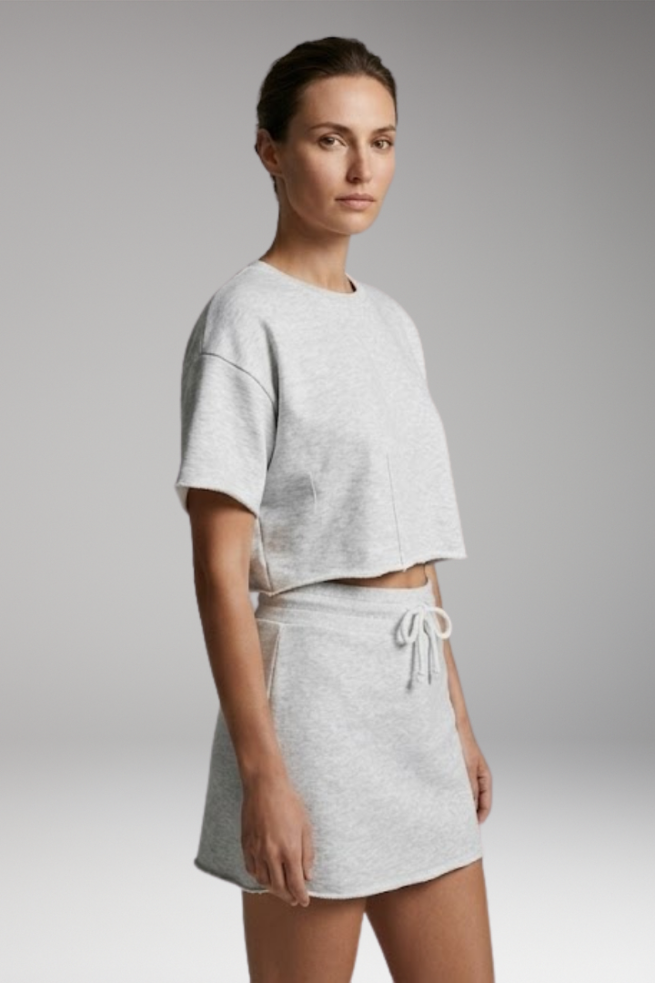 Women’s Two-Piece Set with Crop Top and Skirt