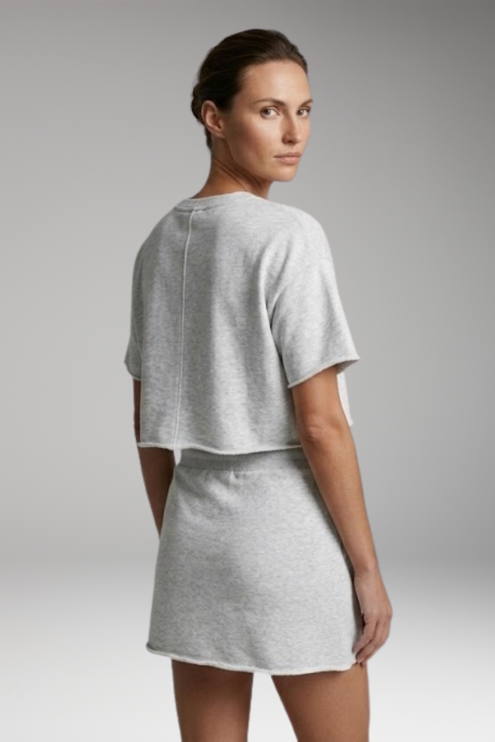 Women’s Two-Piece Set with Crop Top and Skirt