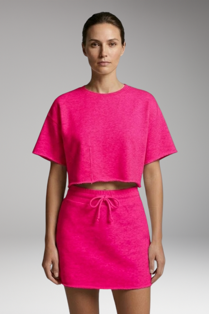 Women’s Two-Piece Set with Crop Top and Skirt