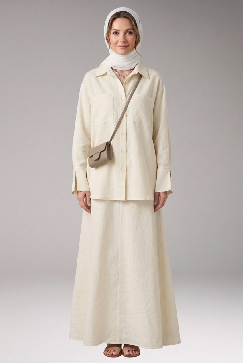 Women’s Two-Piece Set with Maxi Skirt and Oversized Top