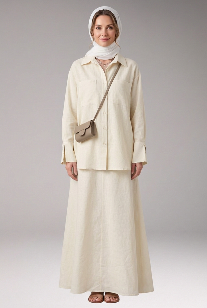 Women’s Two-Piece Set with Maxi Skirt and Oversized Top