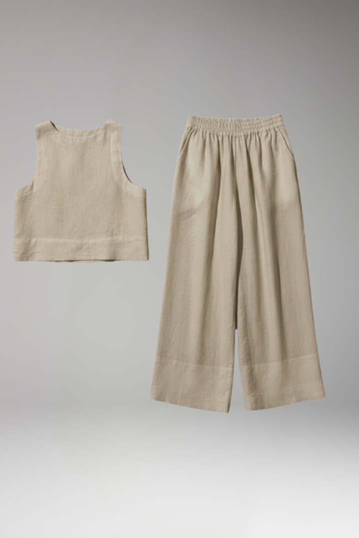 Women’s Two-Piece Set with Sleeveless Top