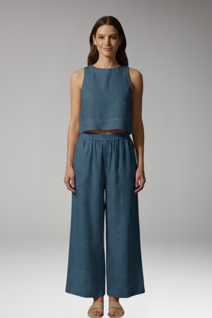 Women’s Two-Piece Set with Sleeveless Top