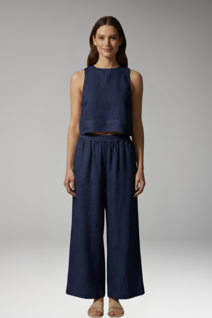 Women’s Two-Piece Set with Sleeveless Top