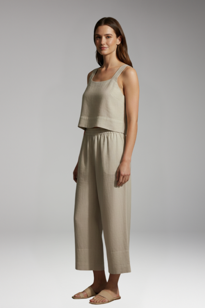 Women’s Two-Piece Set with Sleeveless Top