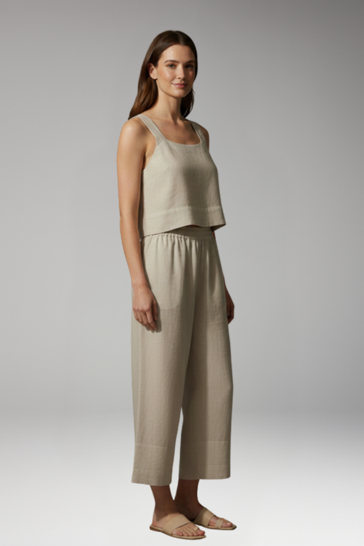 Women’s Two-Piece Set with Sleeveless Top