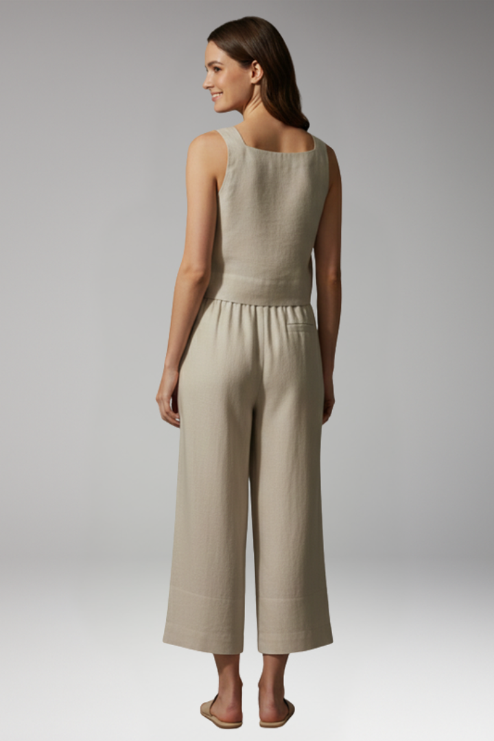 Women’s Two-Piece Set with Sleeveless Top