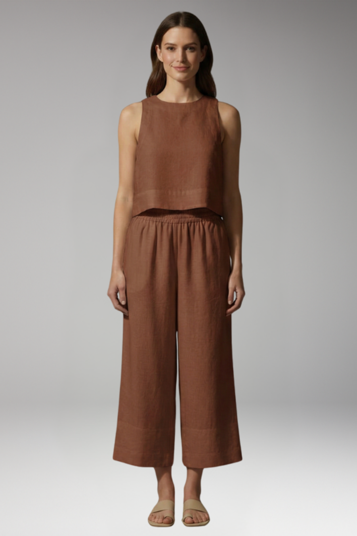 Women’s Two-Piece Set with Sleeveless Top