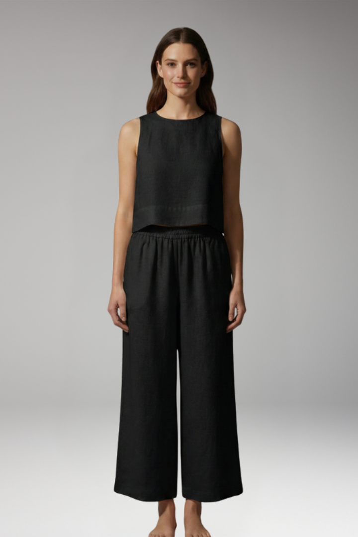 Women’s Two-Piece Set with Sleeveless Top